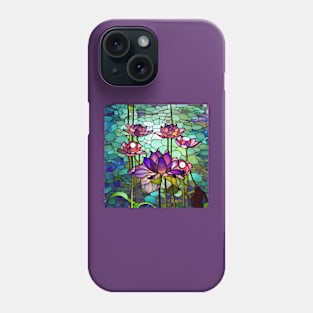 Stained Glass Lotus Flowers Phone Case