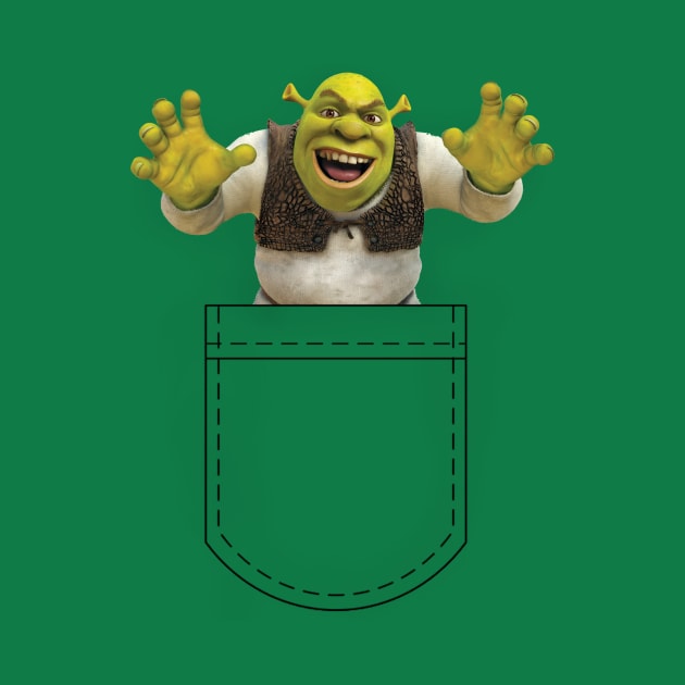 Raised Hands Pocket Shrek by VernenInk