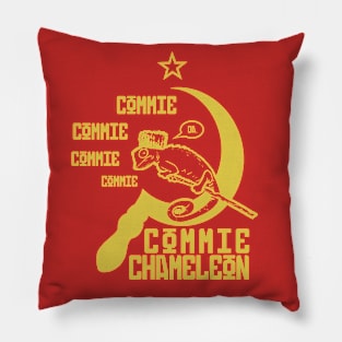 Commie Chameleon (Yellow) Pillow