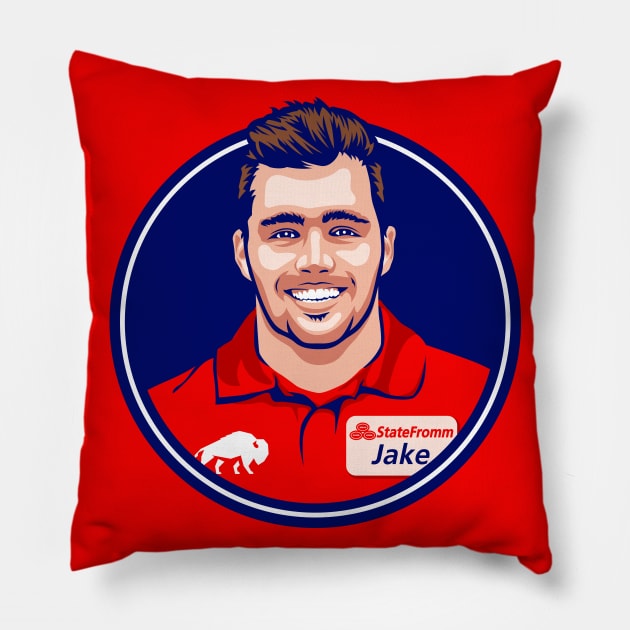 Jake Fromm State Farm Pillow by Carl Cordes