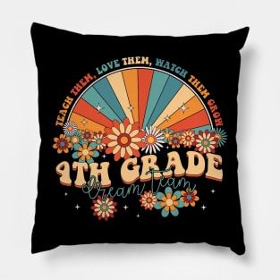 4th Grade Dream Team Rainbow Back To School Teacher Pillow