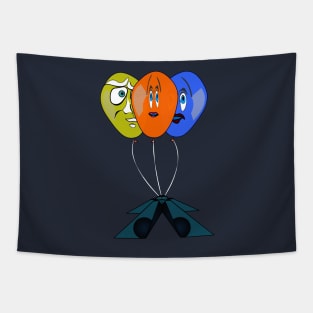 three balloons waiting for the party. Tapestry