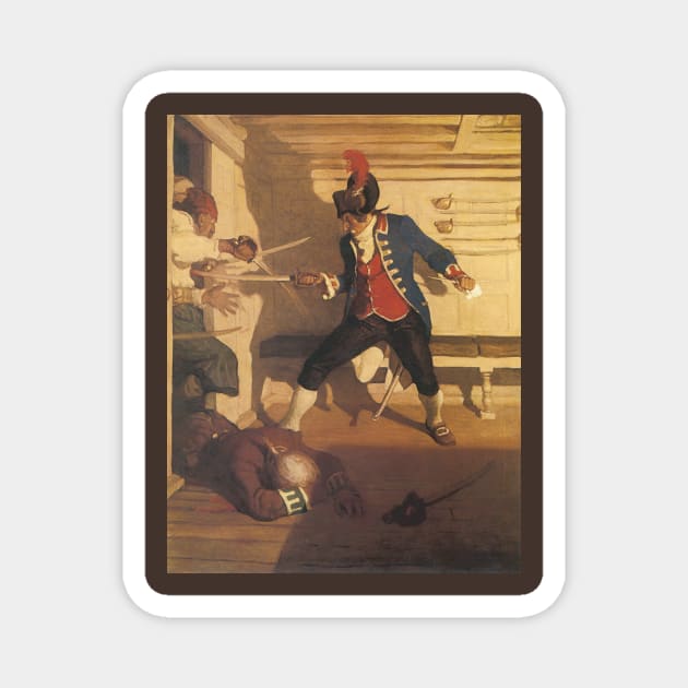 Pirate Swordfight, Siege of the Round House by NC Wyeth Magnet by MasterpieceCafe