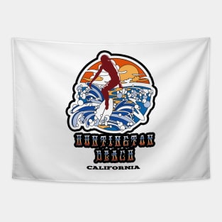 Retro Huntington Beach Tapestry