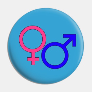 Male and Female Symbols Pin