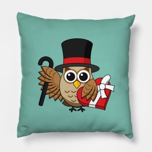 Sophisticated Owl with Heart Chocolate Box Pillow