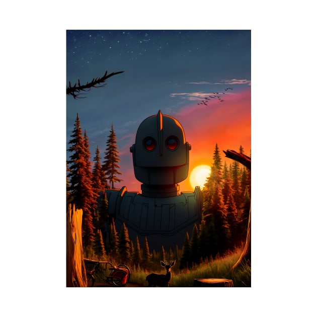 The Iron Giant Amongst the Forest by POPITONTHEWALL