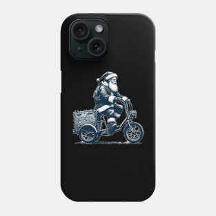 Santa Claus on cargo bike Phone Case