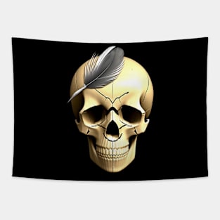 skull with feathers Tapestry