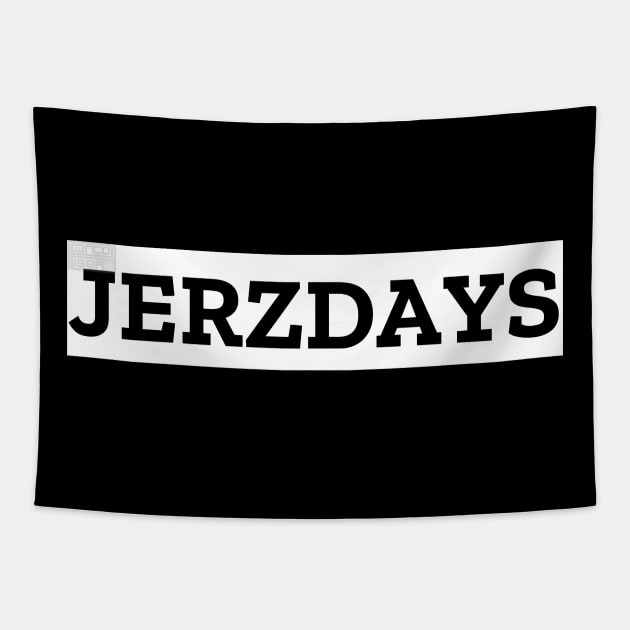 White Simple JERZDAYS Jerzday #Jerzday #Jerzdays Tapestry by porcodiseno