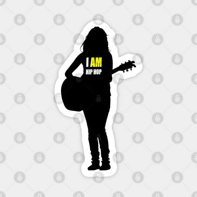 IAHH-SILHOUETTE-GUITARIST-FEMALE-2 Magnet by DodgertonSkillhause