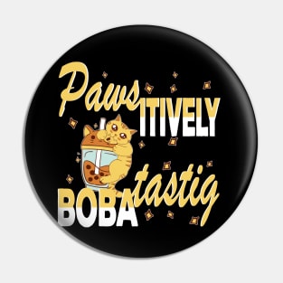 Paws-itively Boba-tastic Biting Cat Pin