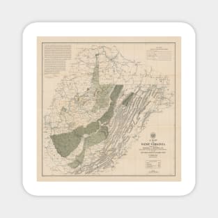 Old West Virginia Natural Resources Map (1899) Vintage WV Oil, Coal, Natural Gas Atlas Magnet