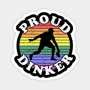 Retro LGBT Proud Dinker Pickleball Player Magnet