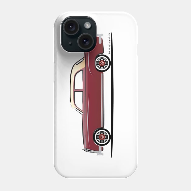 Mercedes Benz Ponton W120 Sedan Red on Tan Phone Case by PauHanaDesign