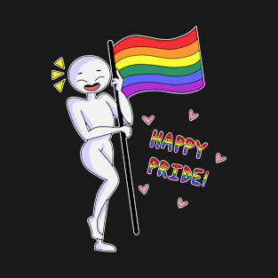 Happy Pride Flag White T-Shirt