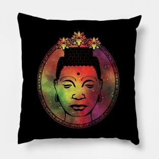 Gautama Buddha Lotus Portrait Pillow