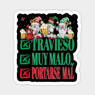 Travieso Muy Malo Portarse Mal Lista de Papá Noel Gnomos Xmas Christmas Santa Claus Gnomes Magnet