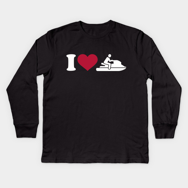 I Love Heart Skiing Kids T Shirt