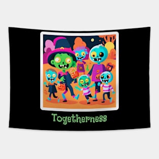 Zombies Go Trick-or-Treating for Togetherness Tapestry