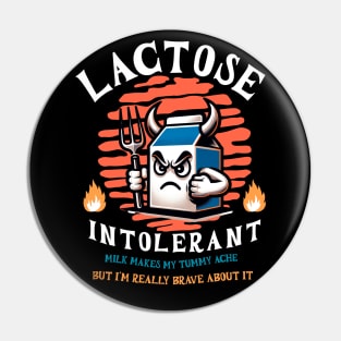 Lactose Intolerant Funny Cringy Gift For Friends , Milk Free Lactose Tolerant, Meme Gen Z Teenager Allergy LMAO Pin