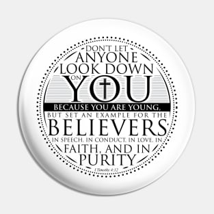 1 Timothy 4:12 - Bible Quote Pin