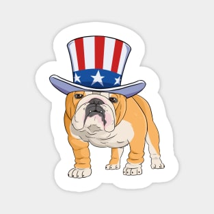 English Bulldog 4th Of July Magnet