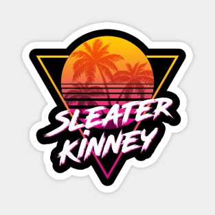 Sleater Kinney - Proud Name Retro 80s Sunset Aesthetic Design Magnet