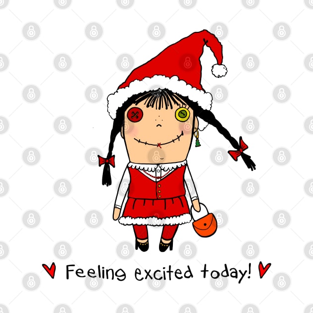 Excited rugdoll in santa costume, feeling excited for the Holiday by marina63