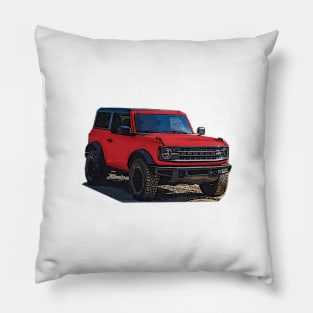 2021 Race Red Ford Bronco 2 Door Pillow