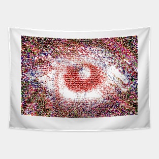 Coded Red Eye Tapestry