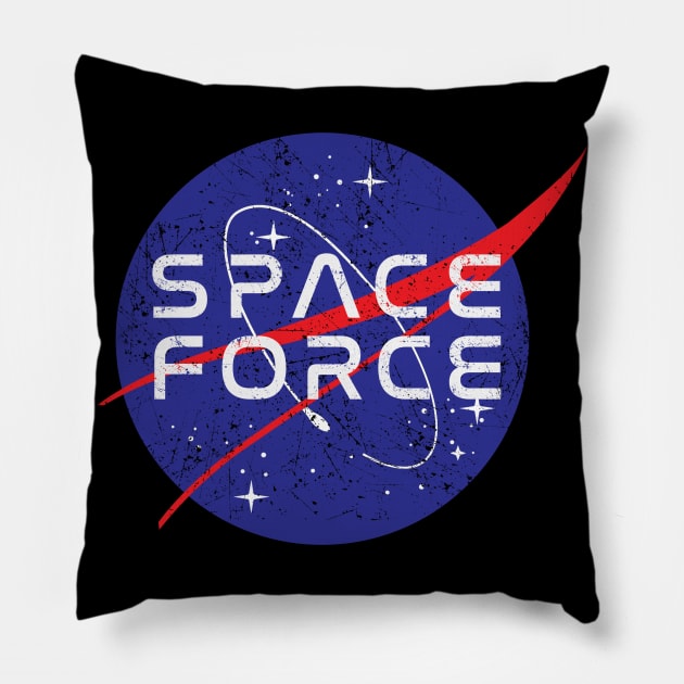 SPACE FORCE NASA distressed logo Pillow by PaletteDesigns