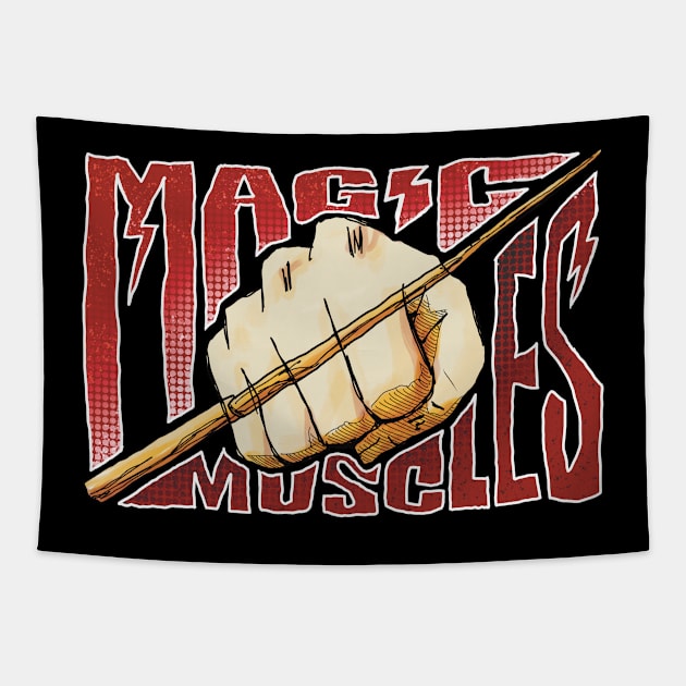 Mashle Magic and Muscles Mash Fist x Wand Cool Streetwear Red Graffiti with White Outline Tapestry by Animangapoi