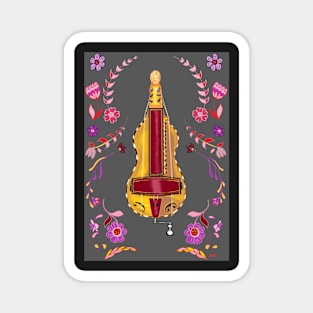 Floral Hurdy Hurdy Magnet