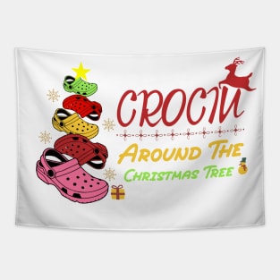 crocin around the christmas tree Tapestry