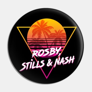 Crosby, Stills & Nash - Proud Name Retro 80s Sunset Aesthetic Design Pin