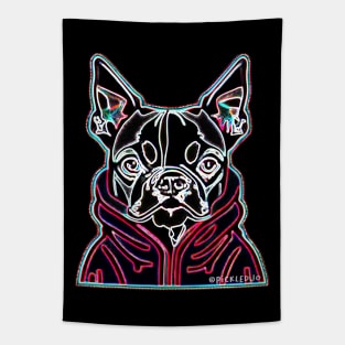 Neon Boston Terrier Pop Art Tapestry