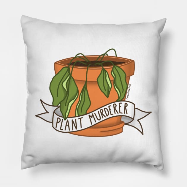 Plant Murderer Pillow by scrambledpegs