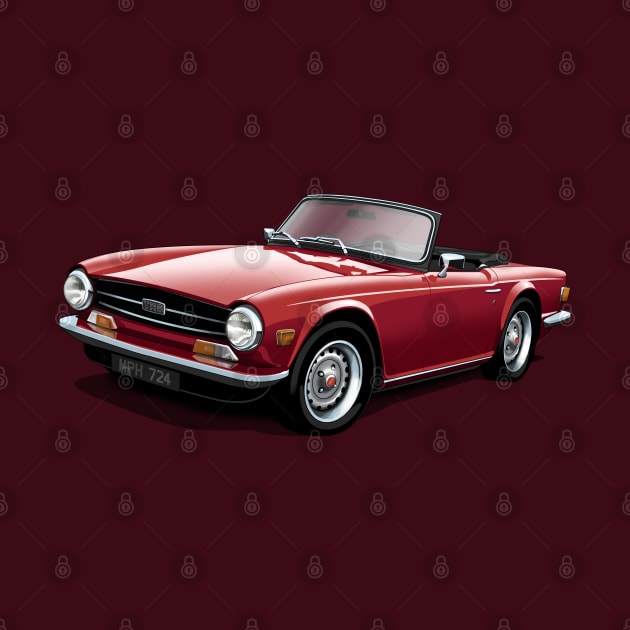 Triumph TR6 in maroon by candcretro