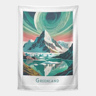 Retro Vintage Greenland Travel Adventure Tapestry