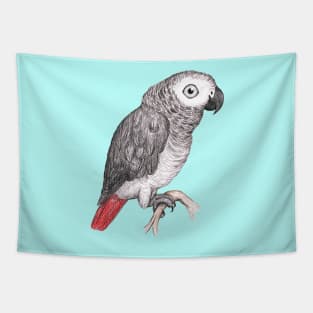 Cute African grey parrot Tapestry