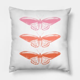 Pink and Orange Vintage Butterfly Pillow
