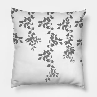 Grey Leaves pattern. Grey. white. leaves. Pillow