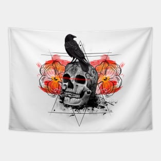 Skull and Raven Tapestry