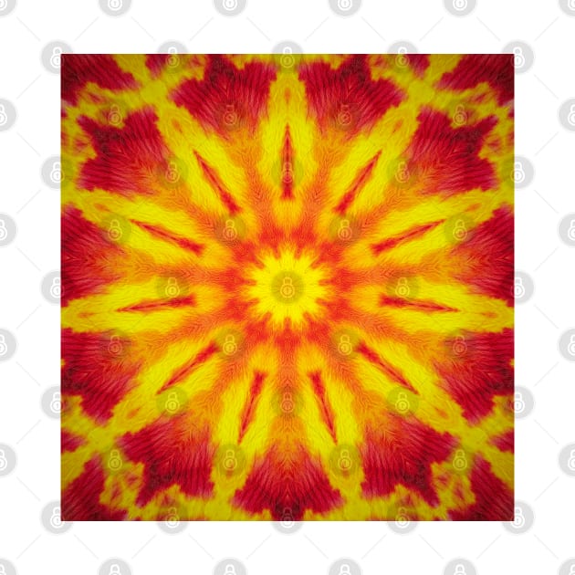 Flower Mandala Fire - Yellow, Orange and Red by Neginmf