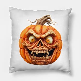 Zombie-Inspired Jack O' Lantern Design: Funny Halloween Pillow