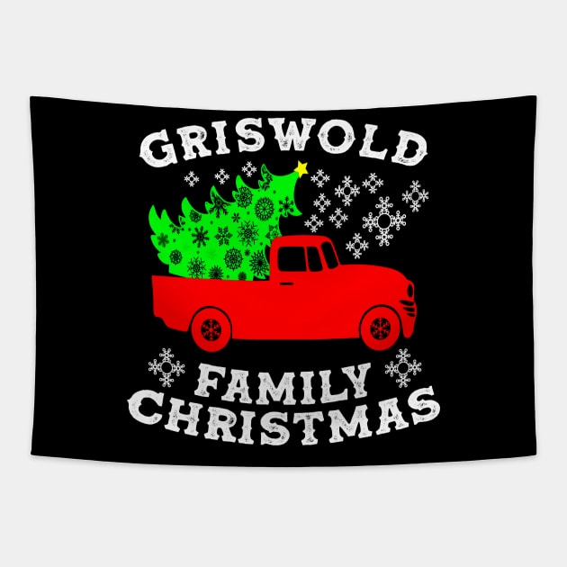 Griswold Family Christmas Car And Pine Tree National Tapestry by Leblancd Nashb