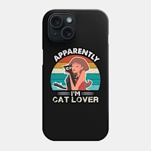 apparently i'm cat lover - cute cartoon cat mom Phone Case