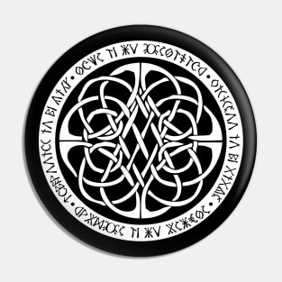 Celtic Knot With Runes Spiritual Pagan Witchcraft Pin