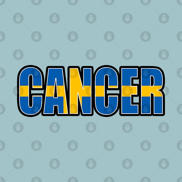 Cancer Swedish Horoscope Heritage DNA Flag by Just Rep It!!